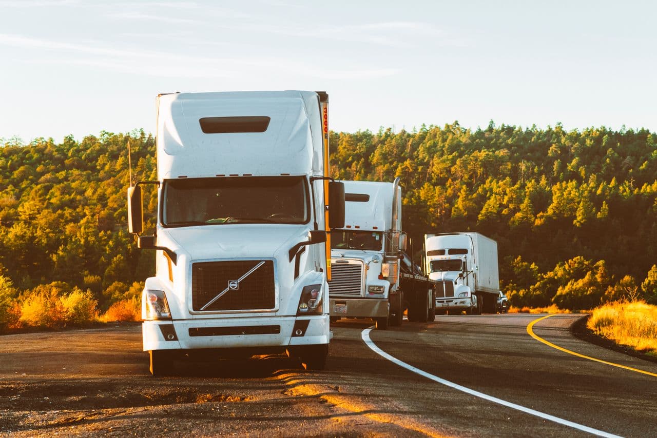 Semi truck on a US highway