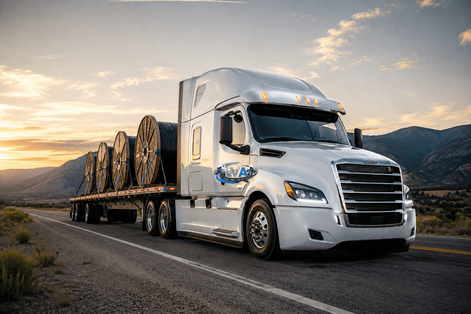 Semi truck on the open road