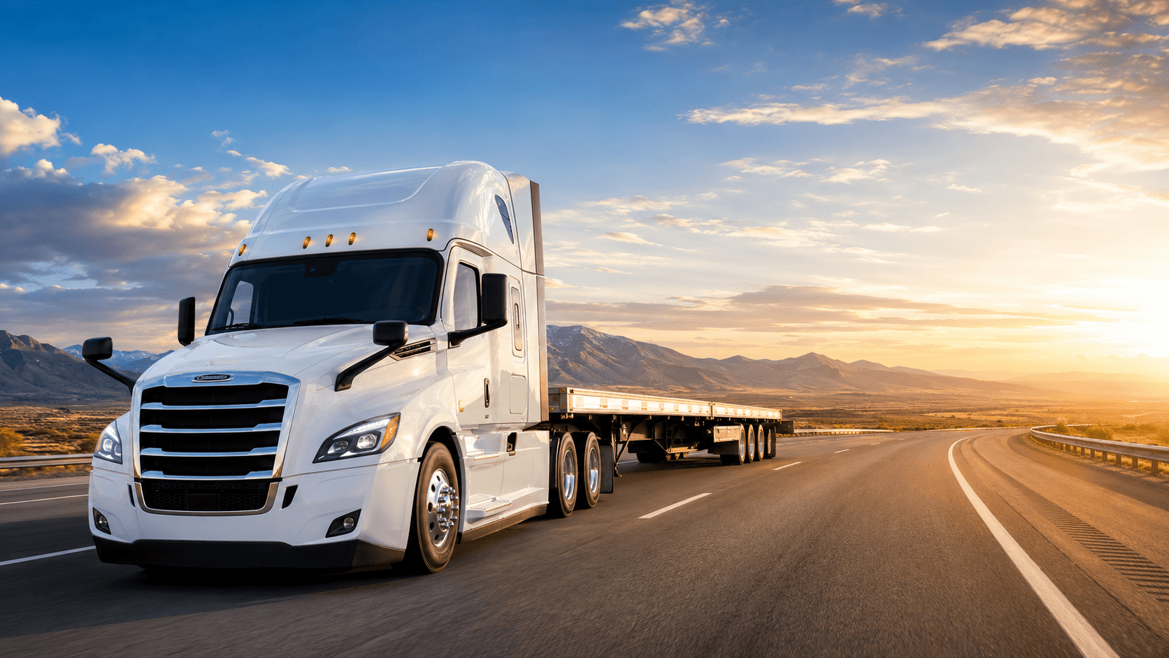 Semi truck hauling freight on the highway